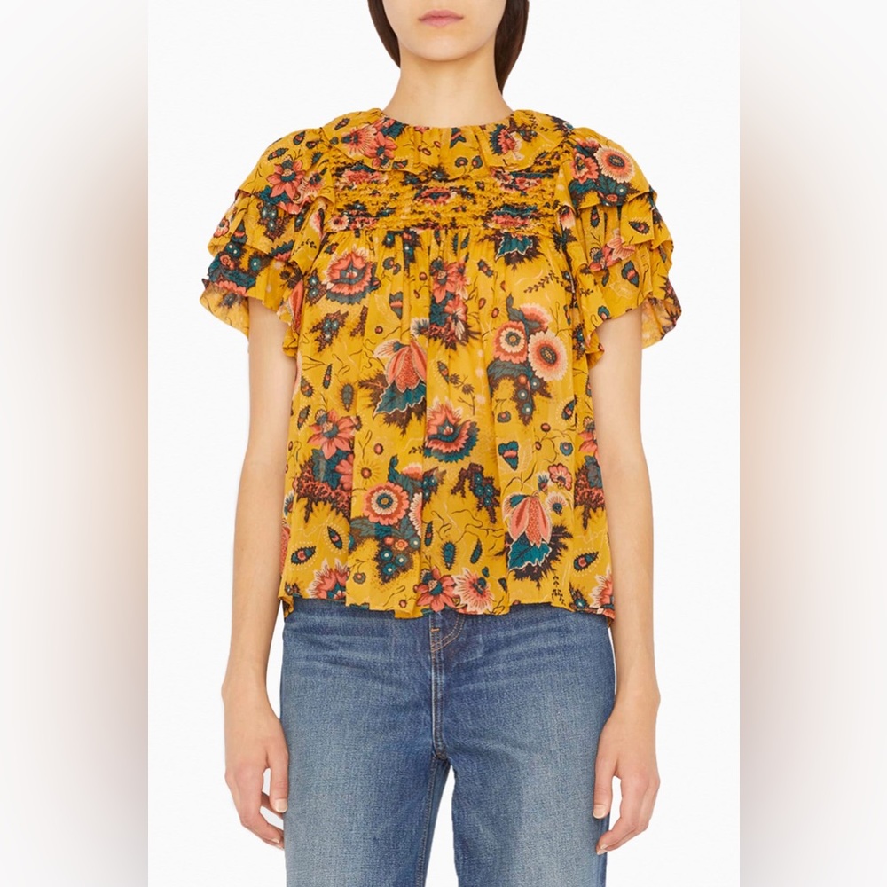 ulla Johnson lotta top in waterlilly pattern
